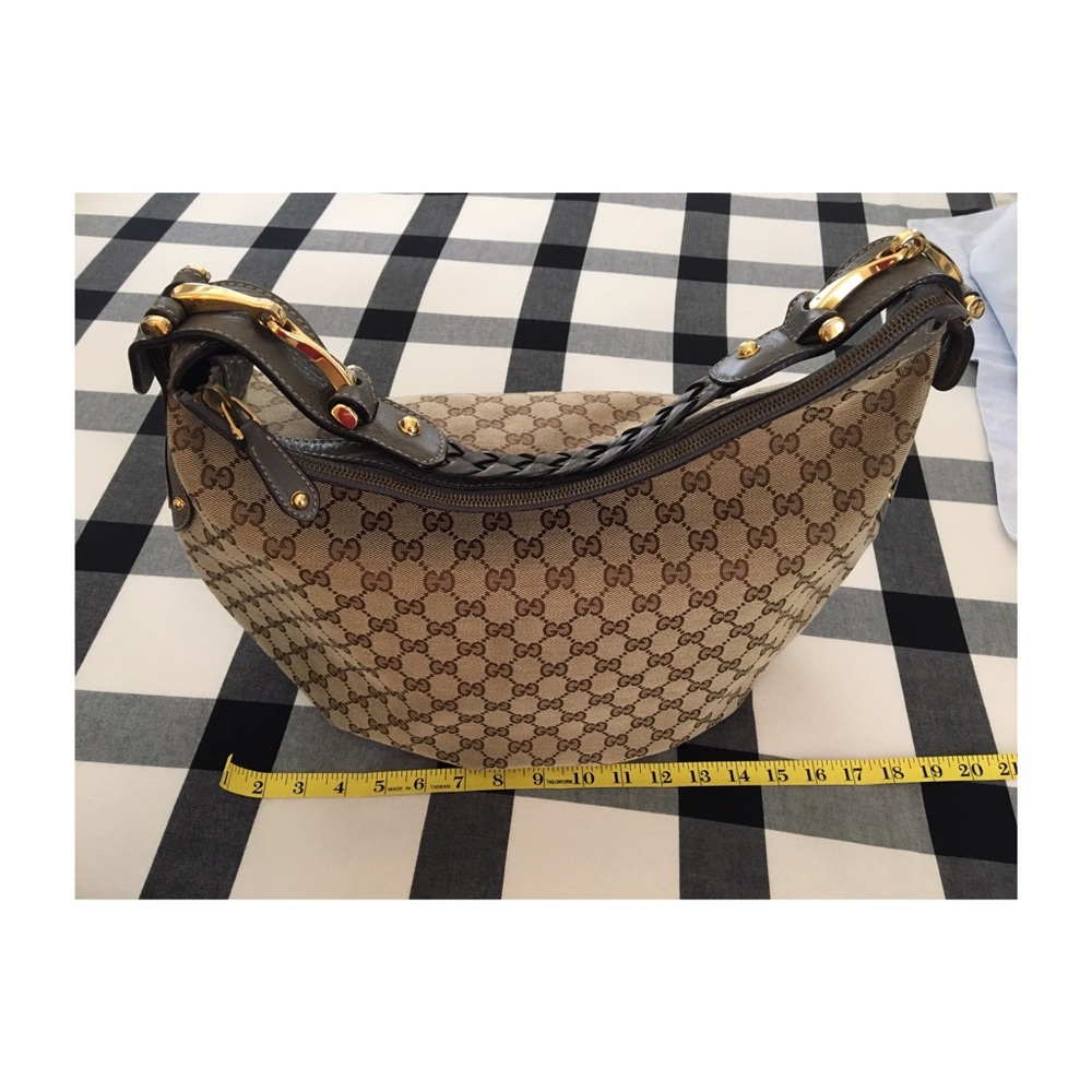 Gucci vintage canvas print hobo bag - Picture 8 of 10